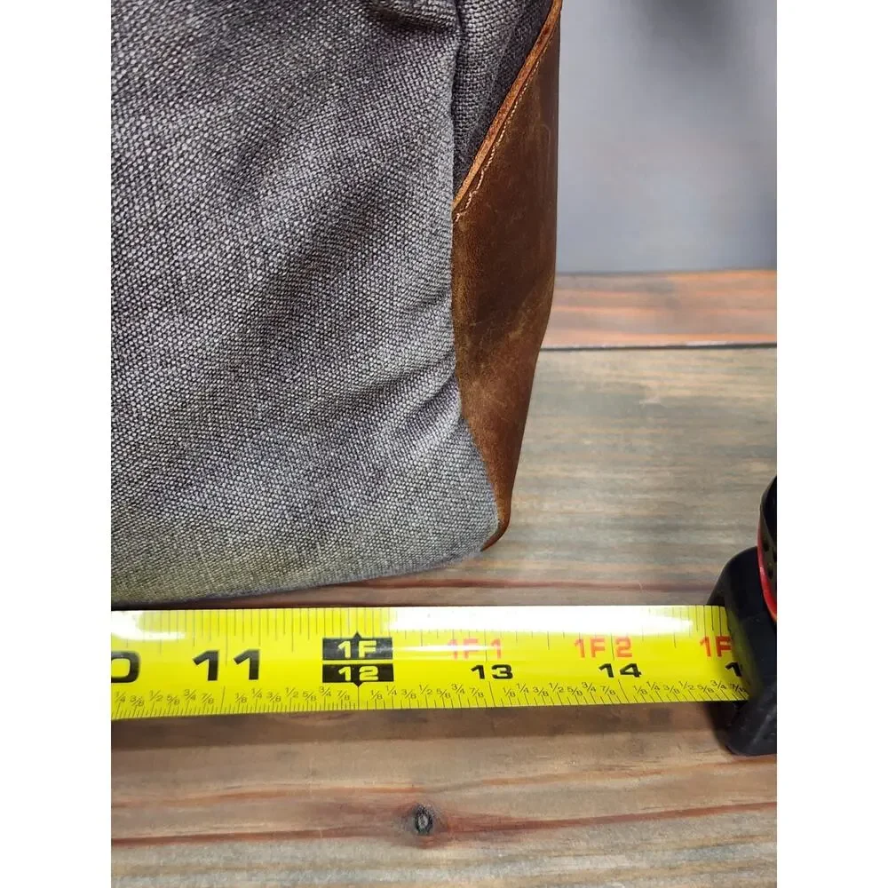 Wowbox Brown Gray Leather Detachable Strap Buckle Messenger Bag